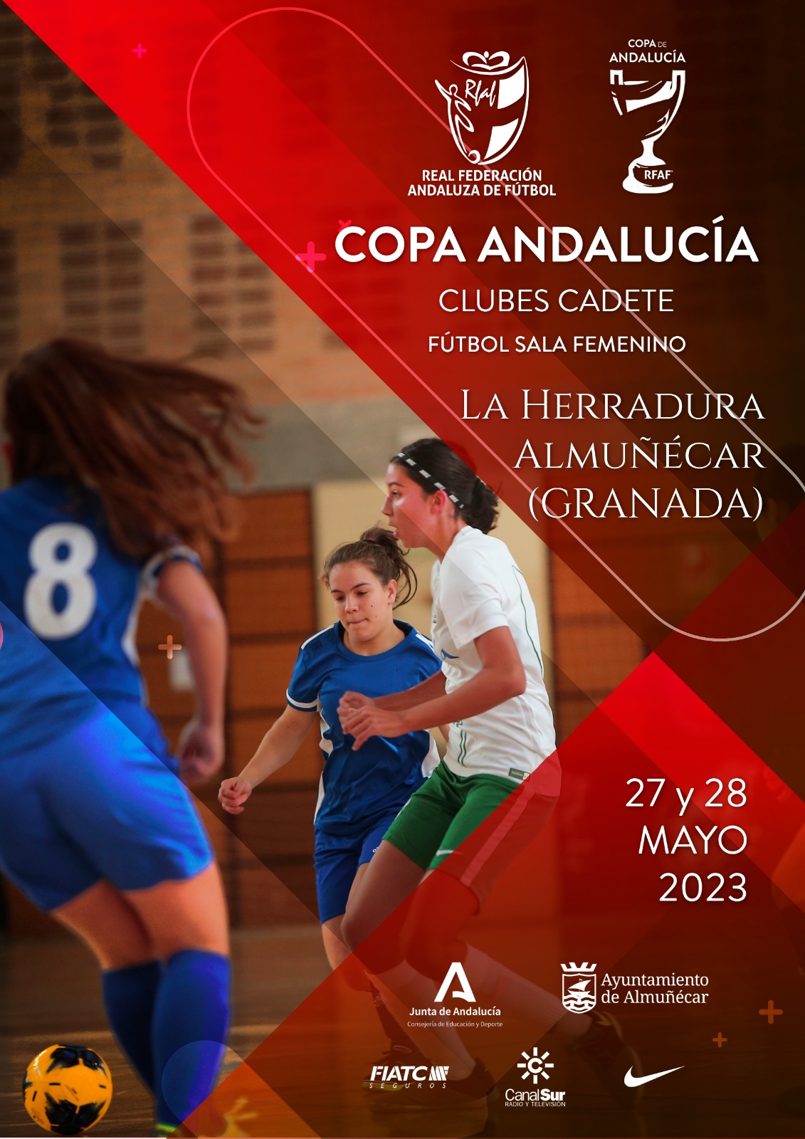 La primera eliminatoria de la Copa de Andaluca de Clubes Cadetes Femeninos de Ftbol Sala de celebra este fin de semana en La Herradura